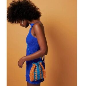 NWOT Free People Heatwave Woven Raffia Mini Crossbody Bag in Tropical